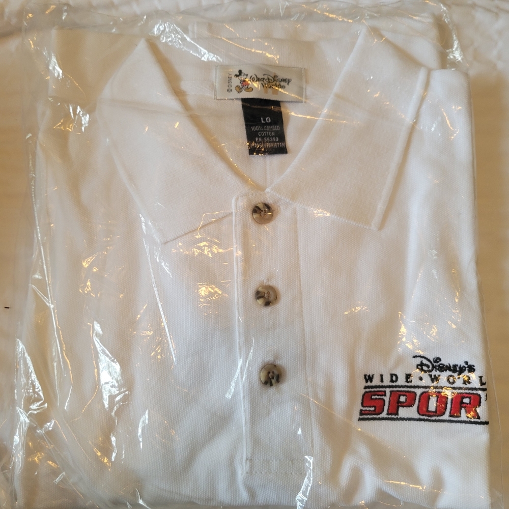 NEW Disney Polo Wide World of Sports Large Mens